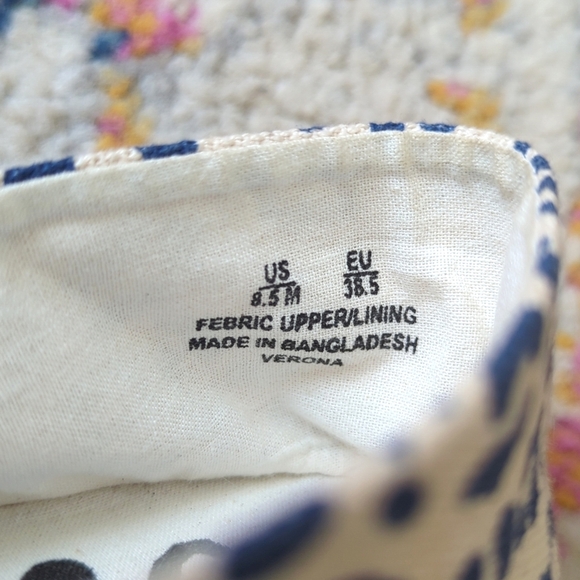 Sam Edelman Verona Leopard Print Canvas Slip On Espadrille Flats Cream Navy 8.5 - Picture 13 of 15